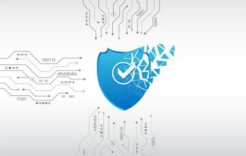 Cyber security and data privacy protection vector illustration. Internet secu Stock Illustration