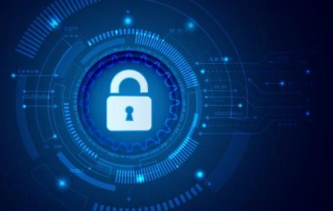 Cyber security and data privacy protection vector illustration. 스톡 일러스트