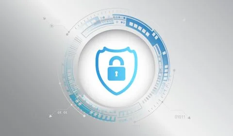 Cyber security and data privacy protection vector illustration. Internet secu Stock Illustration