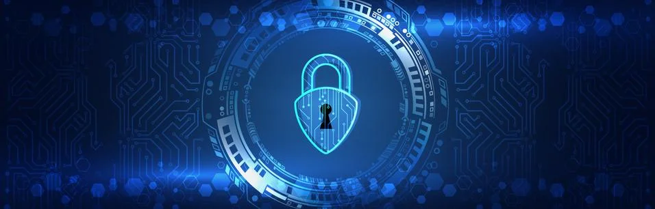 Cyber security and data privacy protection vector illustration. Internet secu Stock Illustration