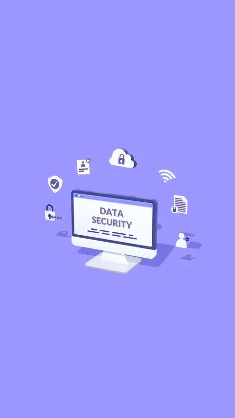 Cyber Security And Data Protection Concepts Animation In Vertical Video Format. Stock Footage 293707296