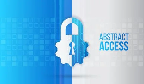 Cyber security and data protection. Padlock icon, future technology for verif Stock Illustration