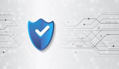 Cyber security and data protection. Shield icon, future technology for verifi 스톡 일러스트