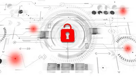 Cyber security and data protection concept. Information privacy background Stock Illustration