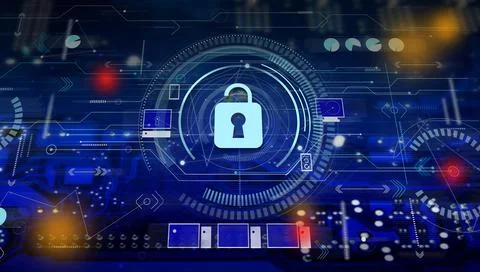 Cyber security and data protection concept. Information privacy background 스톡 일러스트