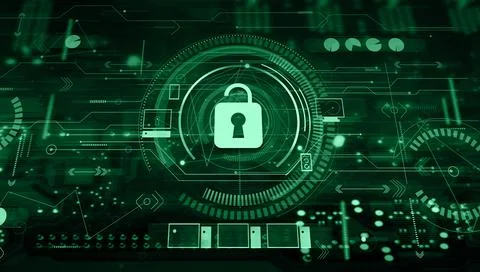 Cyber security and data protection concept. Information privacy background Stock Illustration