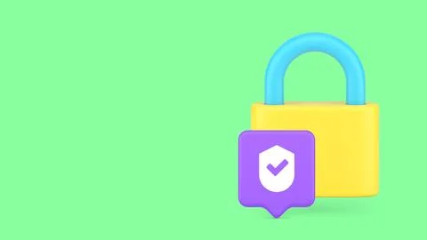 Cyber Security And Data Protection 3d Banner Template Vector Illustration. Stock Illustration