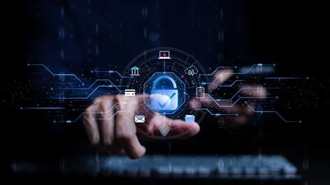 Cyber security and data protection concept. Stock Photos
