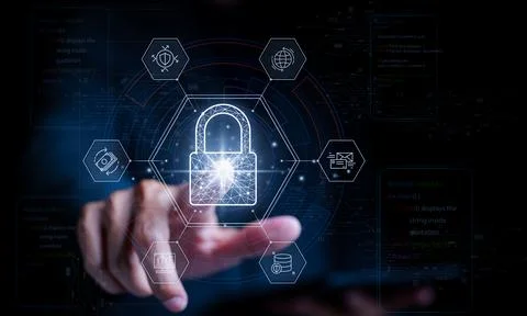 Cyber security and data protection concept. User privacy security. Stock Photos