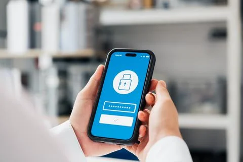 Cyber ??Security and Data Protection, Businessman Using Smartphone to Encry.. Stock Photos