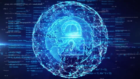 Cyber security and digital combination lock information protection concept Stock Footage 240157968