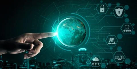 Cyber Security and Digital Data Protection Concept 스톡 사진