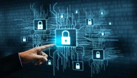Cyber Security and Digital Data Protection Concept Foto stock