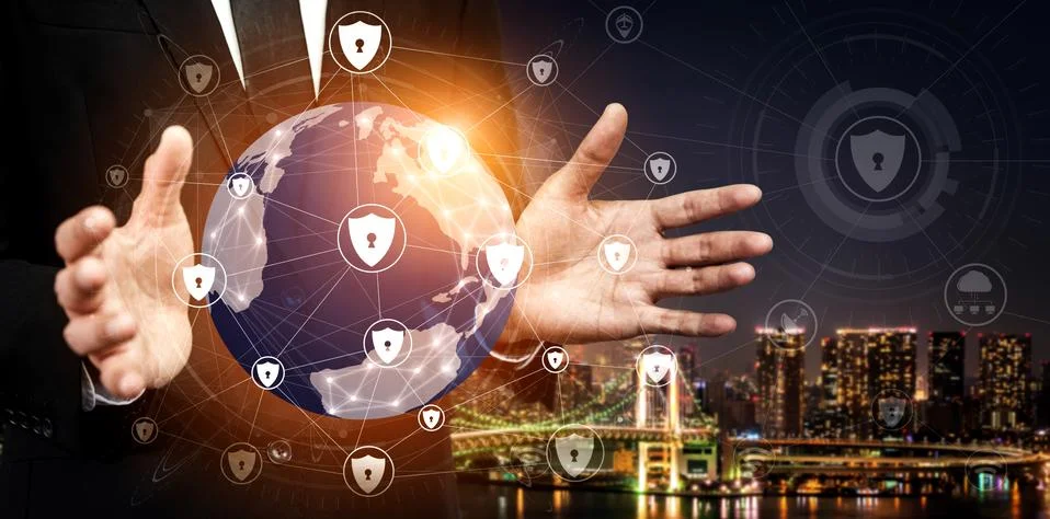 Cyber Security and Digital Data Protection Concept 스톡 사진