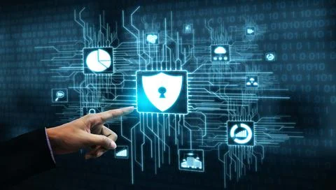 Cyber Security and Digital Data Protection Concept Foto stock