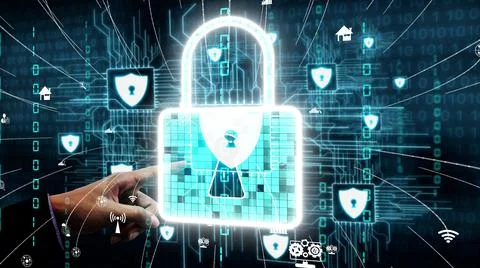 Cyber Security and Digital Data Protection conceptual Foto stock
