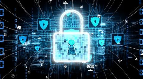 Cyber Security and Digital Data Protection conceptual Foto stock