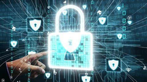 Cyber Security and Digital Data Protection conceptual Foto stock