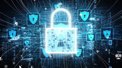 Cyber Security and Digital Data Protection conceptual Foto stock