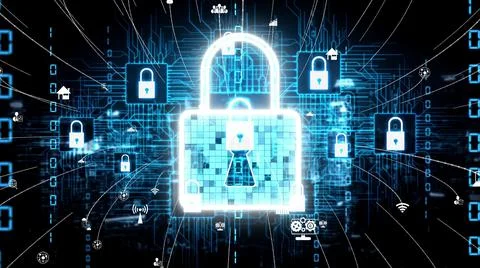 Cyber Security and Digital Data Protection conceptual Foto stock