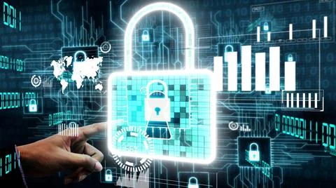 Cyber Security and Digital Data Protection conceptual Foto stock