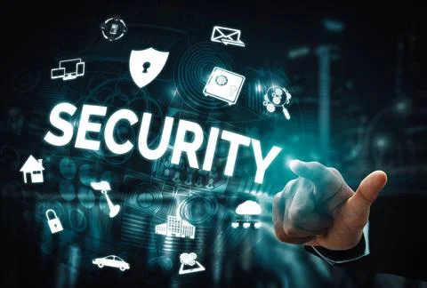 Cyber Security and Digital Data Protection Concept uds Foto stock