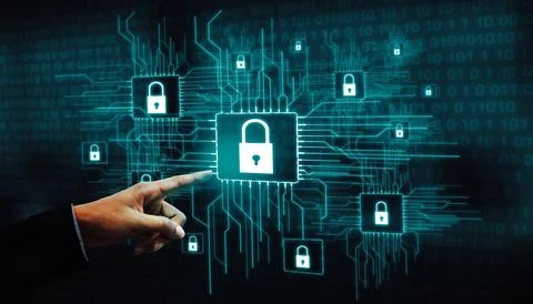 Cyber Security and Digital Data Protection Concept Foto stock