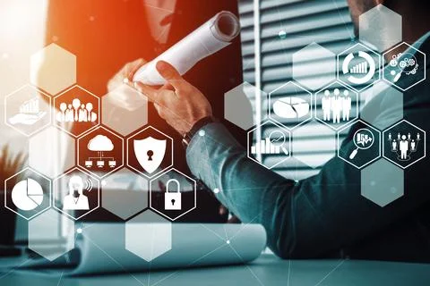Cyber Security and Digital Data Protection Concept uds Stock Photos