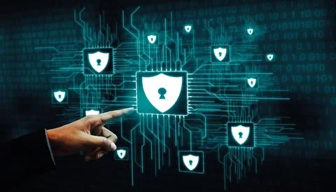 Cyber Security and Digital Data Protection Concept Foto stock