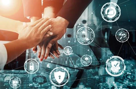 Cyber Security and Digital Data Protection Concept uds Foto stock