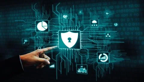 Cyber Security and Digital Data Protection Concept Foto stock
