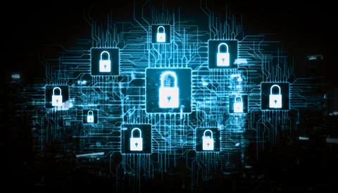 Cyber Security and Digital Data Protection Concept Stock Photos
