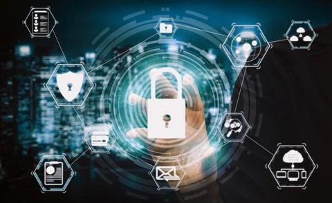 Cyber Security and Digital Data Protection Concept uds Stock Photos