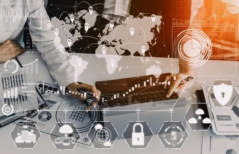 Cyber Security and Digital Data Protection Concept uds Stock Photos