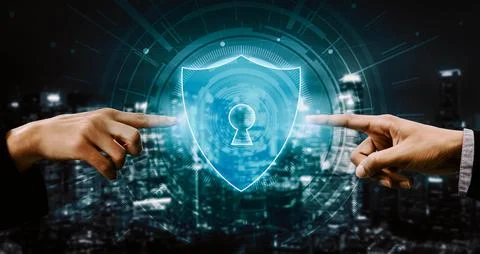 Cyber Security and Digital Data Protection Concept uds 스톡 사진