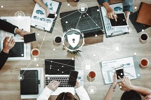 Cyber Security and Digital Data Protection Concept uds 스톡 사진