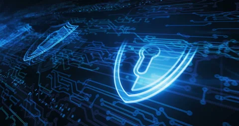 Cyber security and digital network protection symbol loop concept Stock Footage 172045447