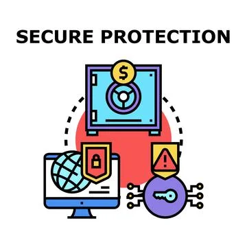Cyber security and financial data protection concept イラスト素材
