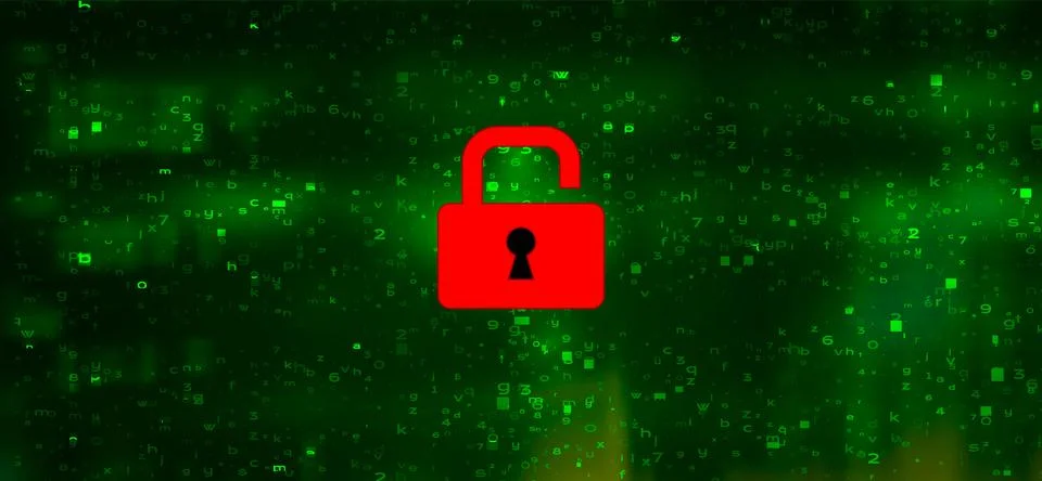 Cyber security and Hacking Concept Vector Background Stock Illustration