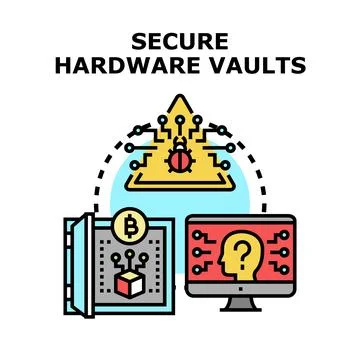 Cyber security and hardware vaults protecting data Stock-Illustration