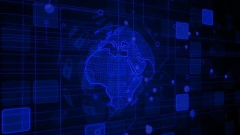 Cyber security and information or network protection of earth Stock Footage 108442019