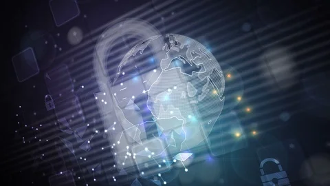 Cyber security and information or network protection of earth Stock Footage 108442276