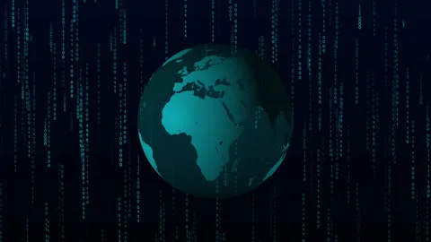 Cyber security and information or network protection background Stock Footage 345292918