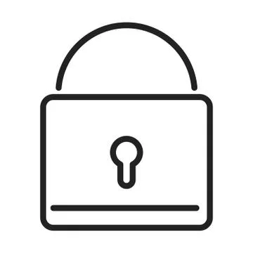 Cyber security and information or network protection padlock line style icon Stockillustratie