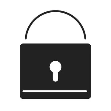Cyber security and information or network protection padlock silhouette style Stockillustratie