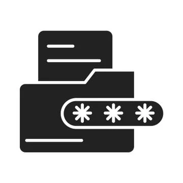 Cyber security and information or network protection data folder login Stock Illustration