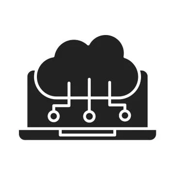 Cyber security and information or network protection laptop cloud computing data Stock Illustration