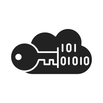 Cyber security and information or network protection cloud computing data key Stock Illustration