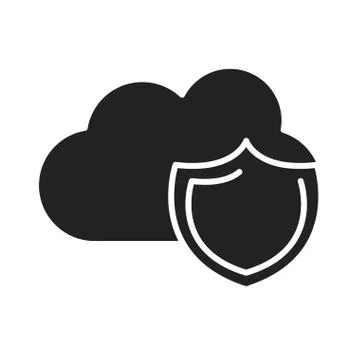Cyber security and information or network protection cloud computing shield 스톡 일러스트
