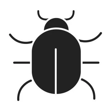 Cyber security and information or network protection bug virus silhouette style Illustrazione stock